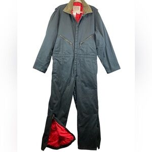 Vintage Walls coveralls corduroy collar zip legs quilted lining semi thrashed XL